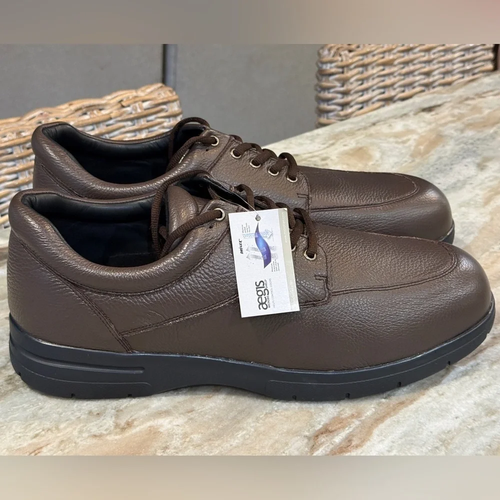 NWT Men’s DREW Walker II brown leather orthopedic oxfords- Size 16 Wide 4W